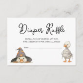 Diaper Raffle ticket halloween goose Baby Shower  Informatiekaartje (Voorkant)
