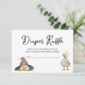 Diaper Raffle ticket halloween goose Baby Shower  Informatiekaartje (Staand voorkant)