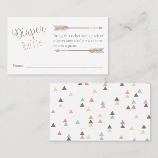 Diaper Raffle Ticket Informatiekaartje (Voorkant / Achterkant)