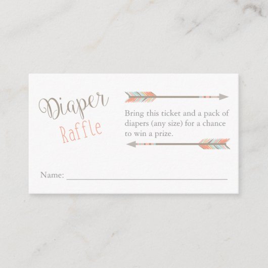 Diaper Raffle Ticket Informatiekaartje (Voorkant)
