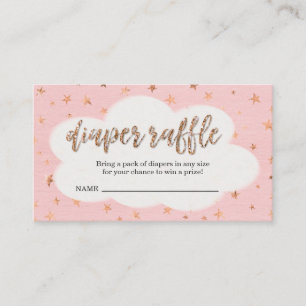 Diaper Raffle Ticket Insert for Girl's Baby shower Informatiekaartje