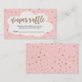 Diaper Raffle Ticket Insert for Girl's Baby shower Informatiekaartje (Voorkant / Achterkant)