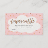 Diaper Raffle Ticket Insert for Girl's Baby shower Informatiekaartje (Voorkant)