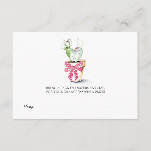 Diaper Raffle Ticket, kleine liefje Informatiekaartje (Voorkant)