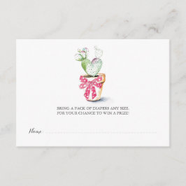 Diaper Raffle Ticket, kleine liefje Informatiekaartje