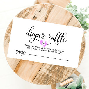DIAPER RAFFLE Ticket Lavender Feet Baby shower Informatiekaartje