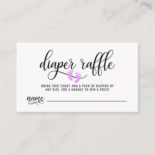 DIAPER RAFFLE Ticket Lavender Feet Baby shower Informatiekaartje (Voorkant)
