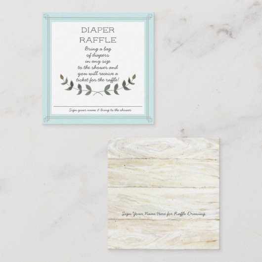 Diaper Raffle Ticket Rustic Boerderij Moderne Baby (Voorkant / Achterkant)