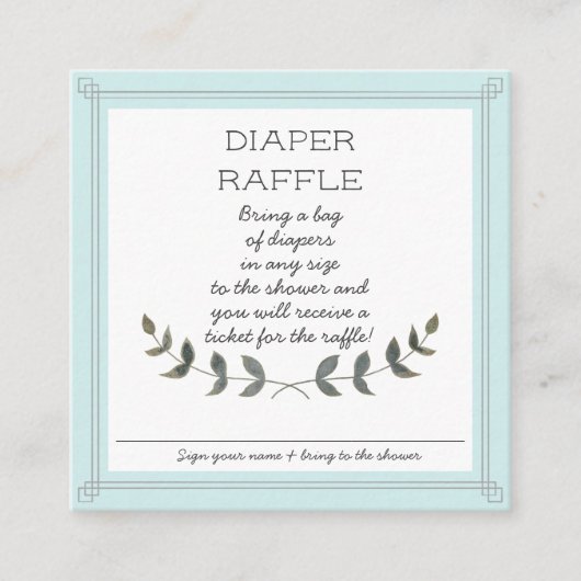 Diaper Raffle Ticket Rustic Boerderij Moderne Baby (Voorkant)