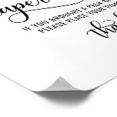 DIAPER RAFFLE Ticket SIGN Black White Baby shower Poster (Hoek)