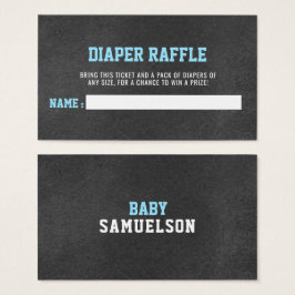 DIAPER RAFFLE Ticket Sport Chalkboard Baby shower Visitekaartje
