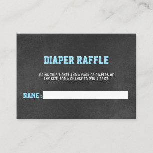 DIAPER RAFFLE Ticket Sports Chalkboard Baby shower Informatiekaartje