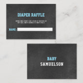 DIAPER RAFFLE Ticket Sports Chalkboard Baby shower Informatiekaartje (Voorkant / Achterkant)