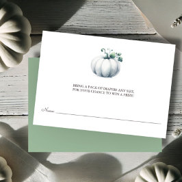 Diaper Raffle Ticket, White Little Pumpkin Informatiekaartje