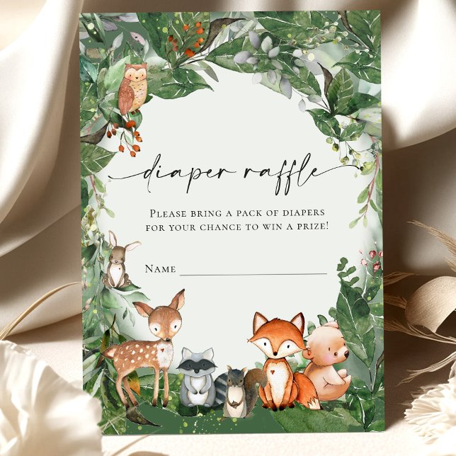 Diaper Raffle Ticket Woodland (Creator heeft geüpload)