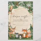 Diaper Raffle Ticket Woodland Briefpapier (Voorkant)