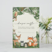 Diaper Raffle Ticket Woodland Stationery Briefpapier (Staand voorkant)