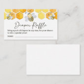 Diaper Raffle Ticket Yellow Honey Bee Theme Informatiekaartje (Voorkant / Achterkant)
