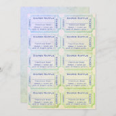 Diaper Raffle Tickets Blue Green Kaart (Voorkant / Achterkant)