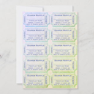 Diaper Raffle Tickets Blue Green Kaart