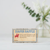 Diaper Raffle Tickets Cowboy Westerne Shower Informatiekaartje (Staand voorkant)