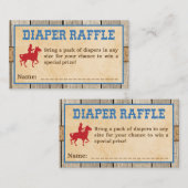 Diaper Raffle Tickets Cowboy Westerne Shower Informatiekaartje (Voorkant / Achterkant)
