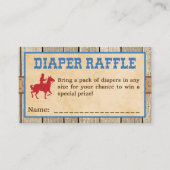 Diaper Raffle Tickets Cowboy Westerne Shower Informatiekaartje (Voorkant)