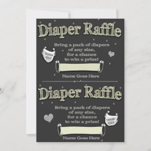 Diaper Raffle Tickets Cute Baby shower Kaart
