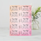 Diaper Raffle Tickets Cute Rainbow Baby shower Kaart (Staand voorkant)