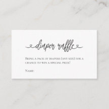 Diaper Raffle Tickets Minimalist Baby Shower