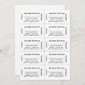 Diaper Raffle Tickets Plain Typografie Kaart (Voorkant / Achterkant)