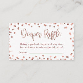 Diaper Raffle Tickets Roos Gold Glitter Confetti Informatiekaartje