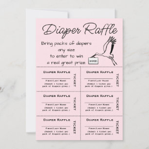 Diaper Raffle Tickets Roze Uitnodiging