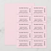 Diaper Raffle Tickets Roze Uitnodiging (Voorkant / Achterkant)