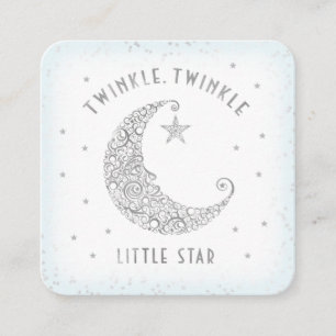Diaper Raffle Twinkle Little Star Baby shower Blue Informatiekaartje