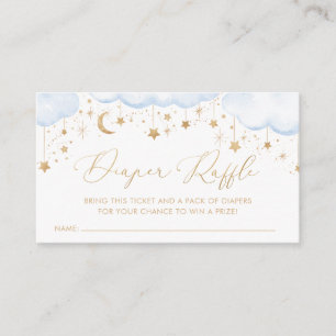 Diaper Raffle Twinkle Star Baby shower Blue Informatiekaartje