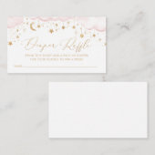 Diaper Raffle Twinkle Star Baby shower Roze Informatiekaartje (Voorkant / Achterkant)