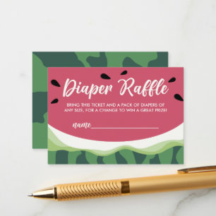 Diaper Raffle Watermelon Summer Baby shower Informatiekaartje