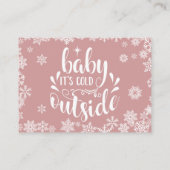 Diaper Raffle Winter Baby Shower Dusty Rose Pink Informatiekaartje (Achterkant)