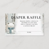 Diaper Raffle Winter Snow Woodlands Baby Shower Informatiekaartje (Voorkant)