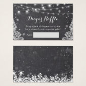 Diaper Raffle Winter Snowflakes String Lights Lace Visitekaartje (Voorkant /achterkant)