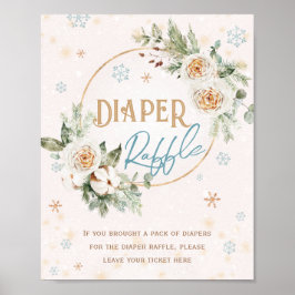 Diaper Raffle Winter Wonderland Baby shower Nappy Poster