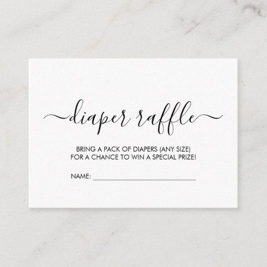 Diaper Raffle Winter Woodland Pine Trees Snowy Informatiekaartje (Voorkant)