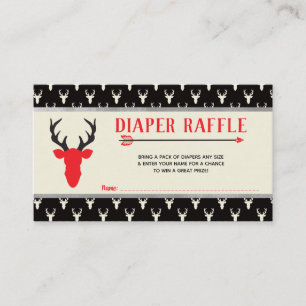Diaper Raffle, Woodland Deer, Buffalo Pset Informatiekaartje