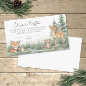 Diaper Raffle Woodland Forest Animals Baby shower Informatiekaartje