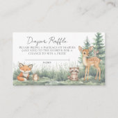 Diaper Raffle Woodland Forest Animals Baby shower Informatiekaartje (Voorkant)