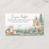 Diaper Raffle Woodland Forest Animals Baby shower Informatiekaartje (Voorkant)