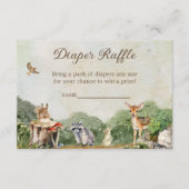 Diaper Raffle Woodland Forest Animals Informatiekaartje (Voorkant)