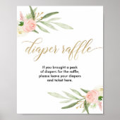 Diaper-rafflebord roze groen goud elegant poster (Voorkant)