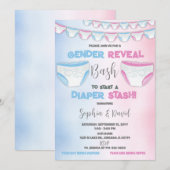 Diaper Stash Geslacht Reveal Luier Party Kaart (Voorkant / Achterkant)